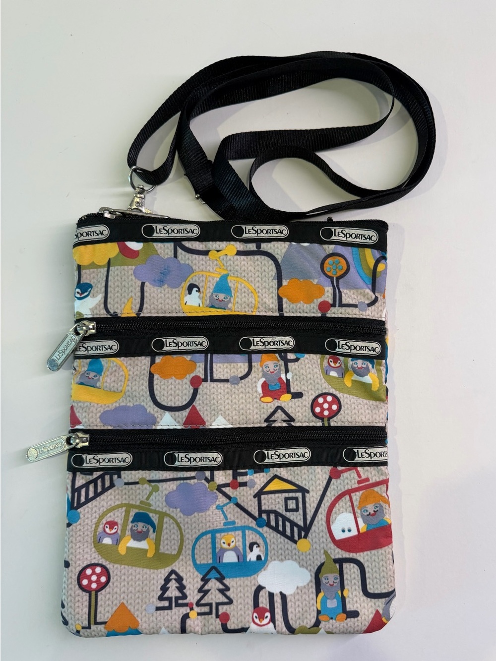 LeSportsac Multi-Color Cable Car Print Crossbody Bag